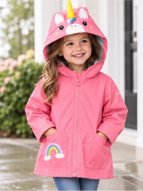 London Fog Other - Baby Girls London Fog Pink Unicorn Hooded Rain Jacket